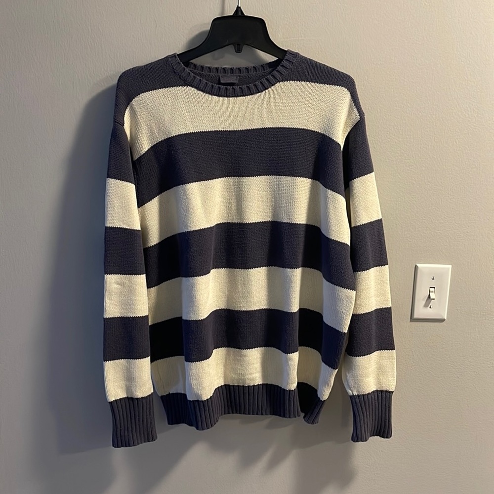 Brandy Melville blue and cream sweater